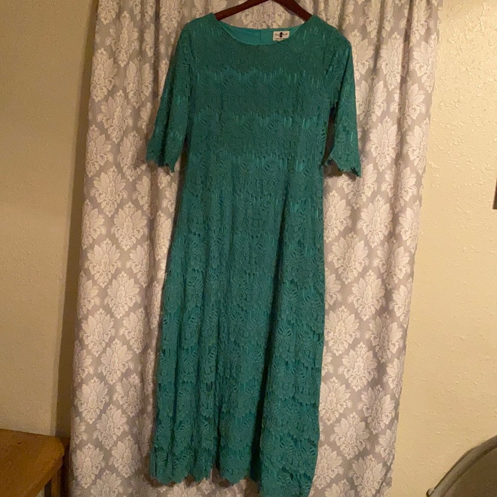 ❌SOLD❌TEAL A NIGHT IN PARIS DRESS